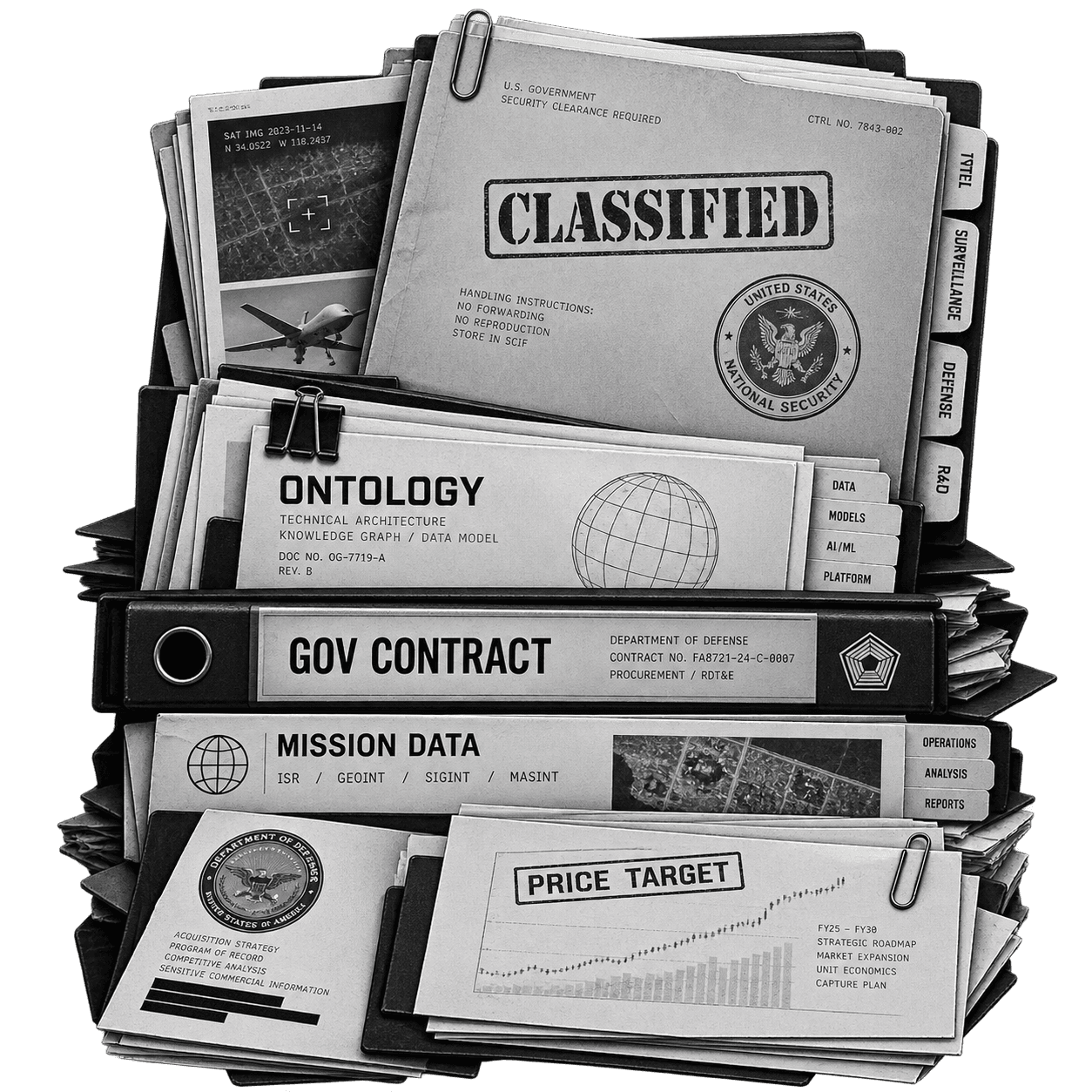 Classified government contract and ontology files